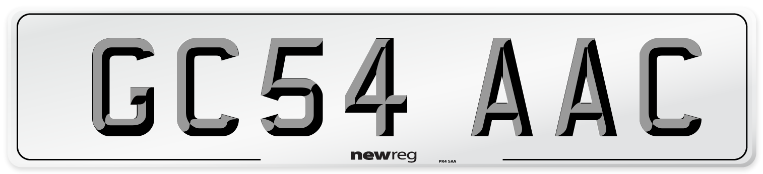 GC54 AAC Number Plate from New Reg